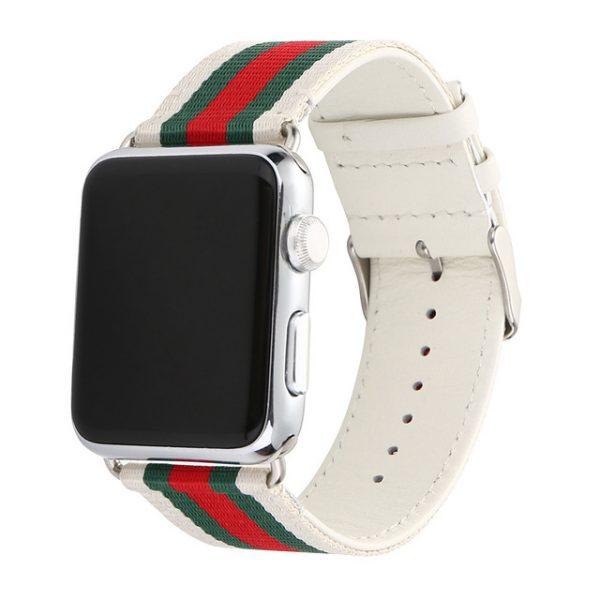 2018 New arrivals breathable nylon watch band for apple watch nylon leather band for i watch replacement offical colors hot sale