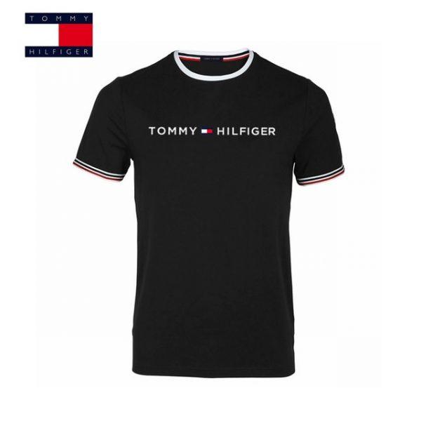 TOMMY HILFIGER New Fashion Brand Men Clothes Solid Color short Sleeve Slim Fit T Shirt Men Cotton T-Shirt Casual T Shirts