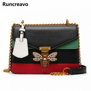 2018 New Women splicing Shoulder Bags with cute bee Fashion luxury designer handbag Casual crossbody Messenger Bag New Sac Femme