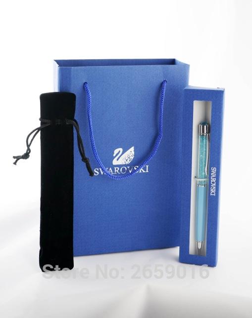2018 Wedding Gift swarovski Pen with brand retail box case gift handbag velvetpouch swarovski elements crystal pen Free Shipping