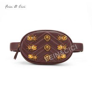 chest bag women circle cicadas lion Waist Packs round belt bag luxury brand fashion leather handbag red black 2018 hight quality