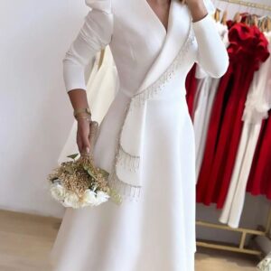 NEWGigot Sleeve Ruffle Hem Evening Dress