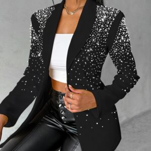 Beaded Shawl Collar Blazer Coat